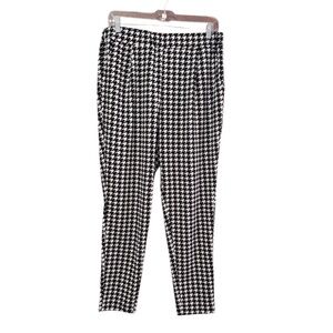 Shein Women’s 14W 1X Curvy Black White Houndstooth Elastic Waist Pants New